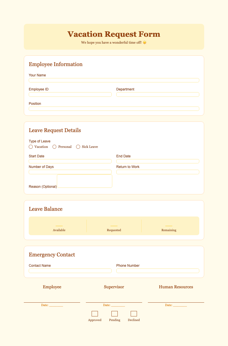 Warm cozy vacation request